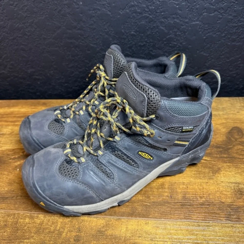 Keen Utility Flint II 1023224 Black Leather Waterproof Work Boots Mens 10D‎